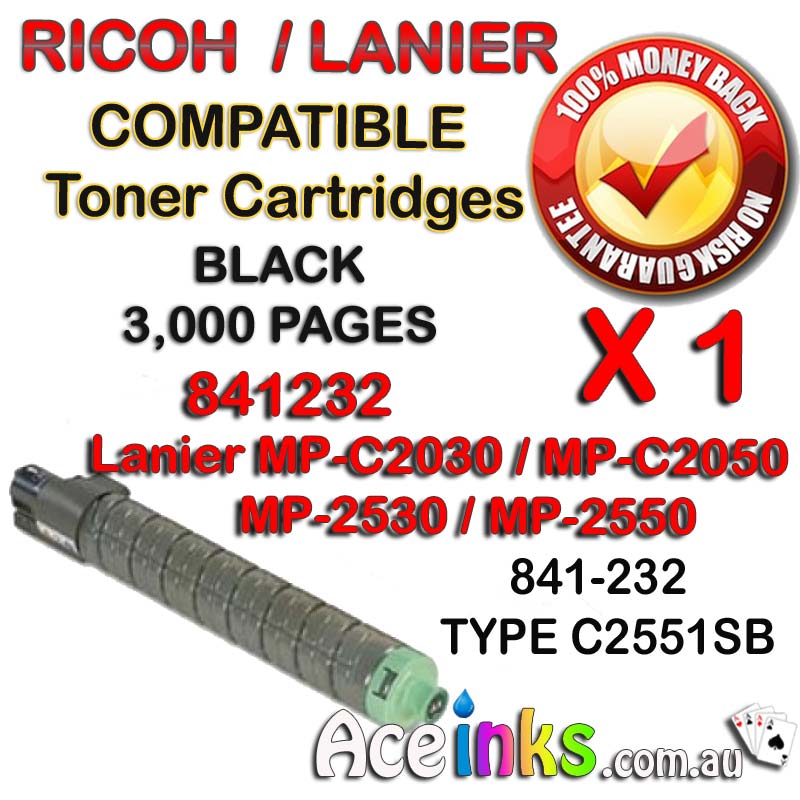 Lanier Ricoh 841232 MP-C2030 MP-C2050 Single BK