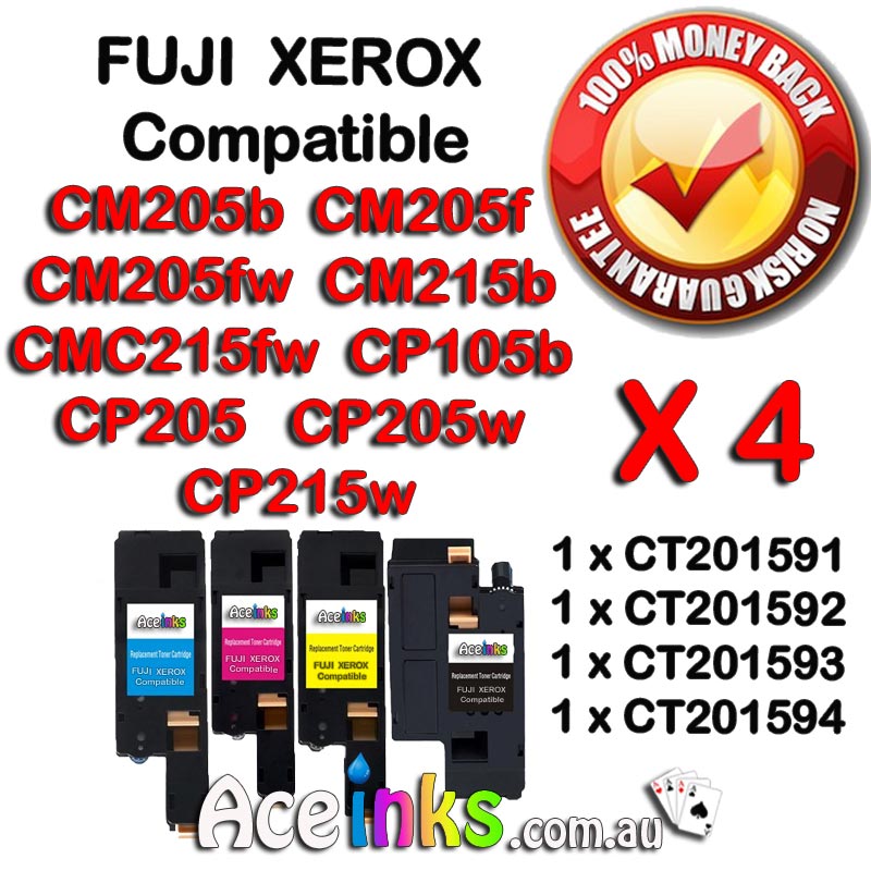 4 Pack Combo Compatible FUJI XEROX CT201591 CM205b