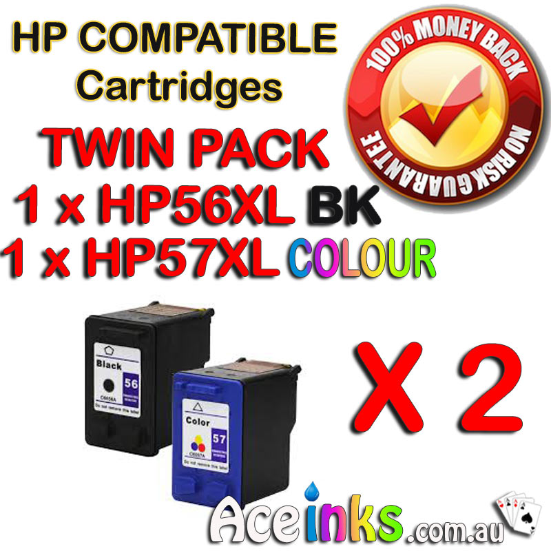 Twin Pack Combo Compatible HP56XL HP57XL Colour