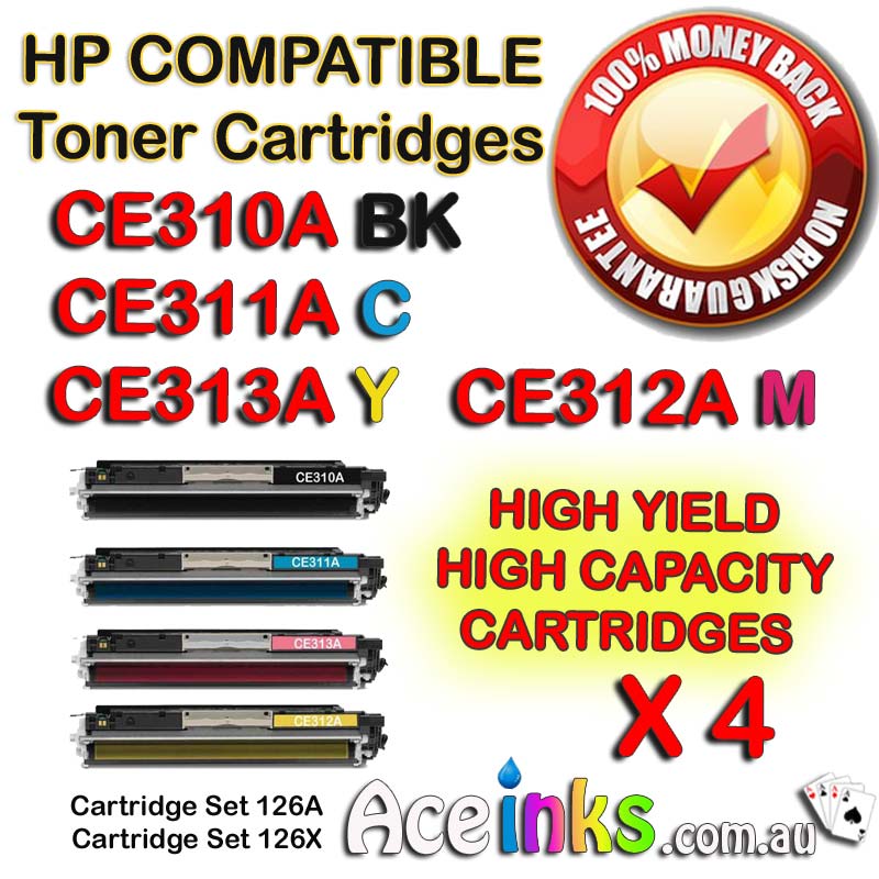 4 Pack Combo Compatible HP CE310A 126A C/M/Y