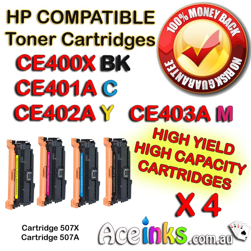 4 Pack Combo Compatible HP CF400A 201X C/M/Y