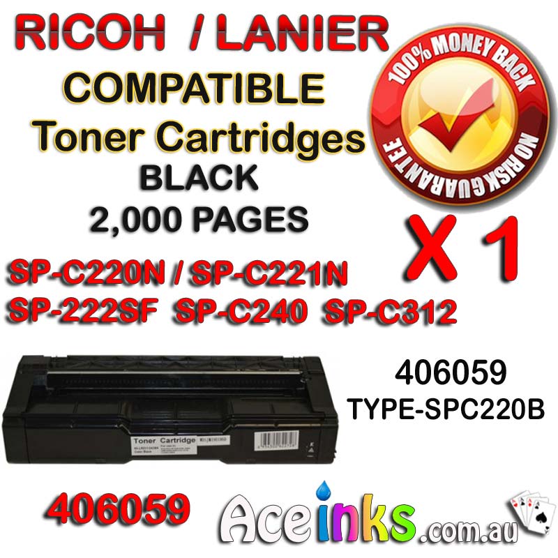 Lanier Ricoh 406059 SP-C220N SP-C221N Single BK