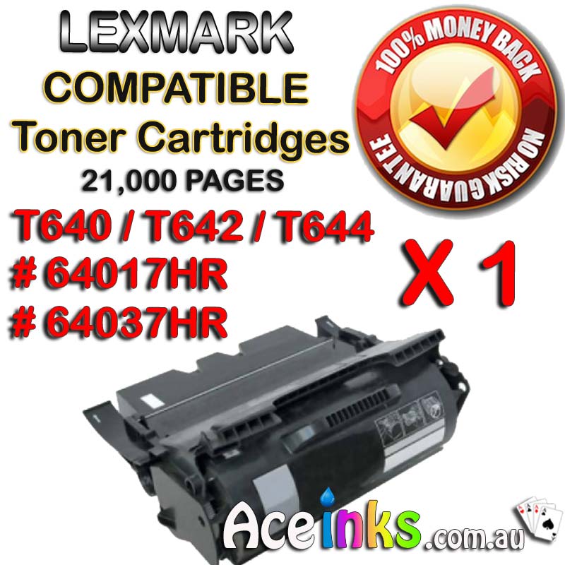 Lexmark 64017HR 64037HR T640 T642 T644 Single BK