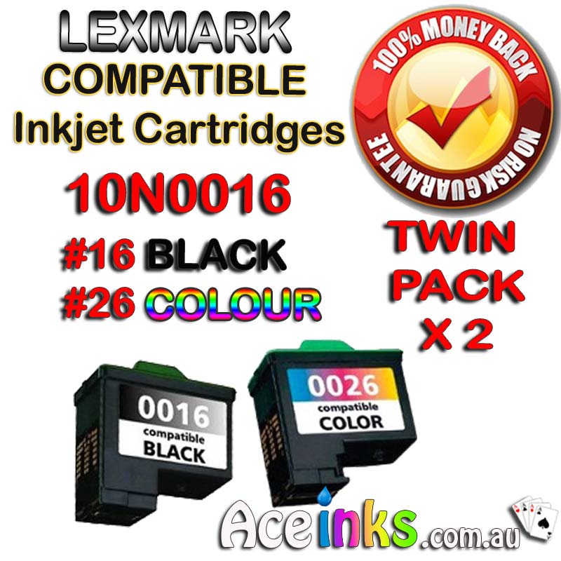 Twin Pack Lexmark Compatible #16 Black #26 Colour