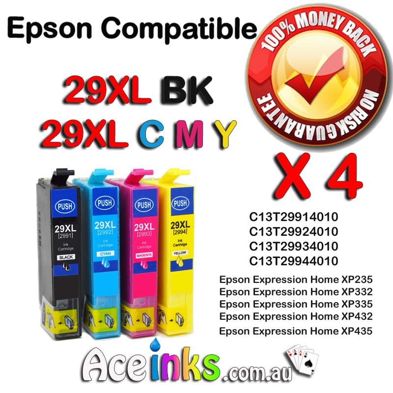 4 Pack Combo Compatible EPSON #29XL BK C/M/Y