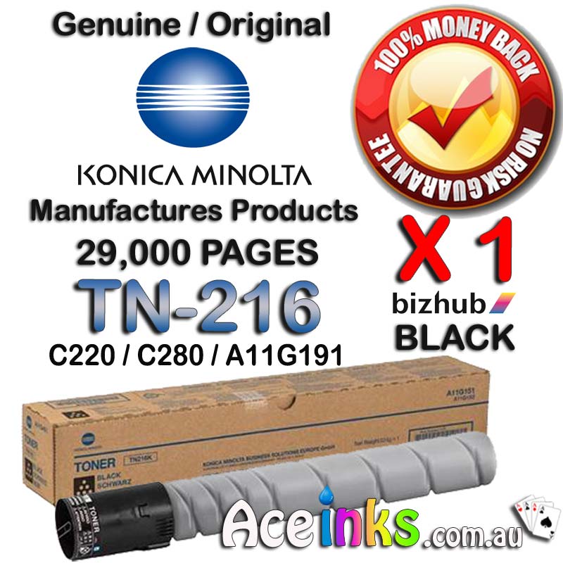 Genuine Konica Minolta TN216 BizHub C350 BLACK