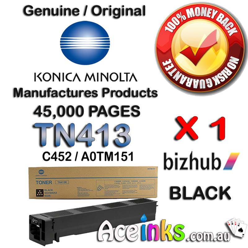 Genuine Konica Minolta TN413 BizHub C452 BLACK
