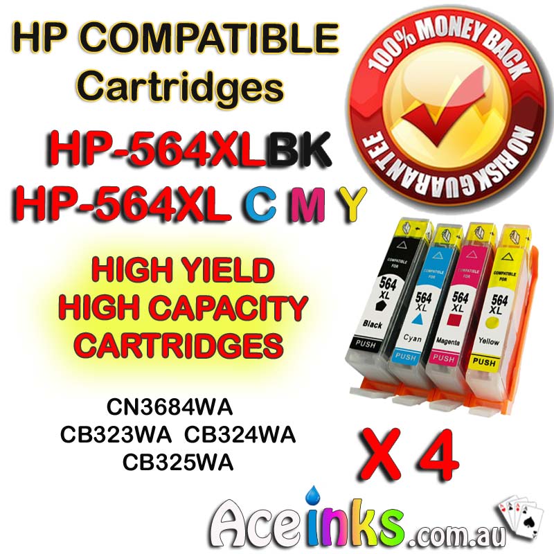 4 Pack Combo HP564XL BK HP564 XL Colour