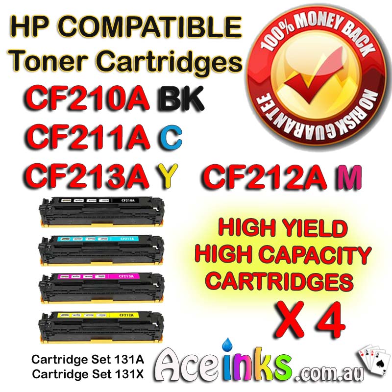 4 Pack Combo Compatible HP CF210A 131X C/M/Y