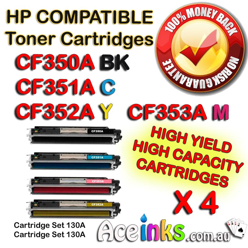4 Pack Combo Compatible HP CF350A 130A M176 M177 C/M/Y