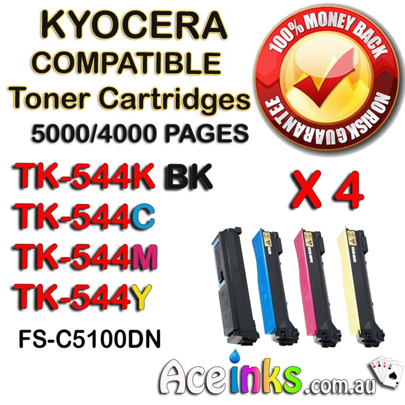 4 Pack Combo Compatible Kyocera TK-544K FSC5100DN BK CMY