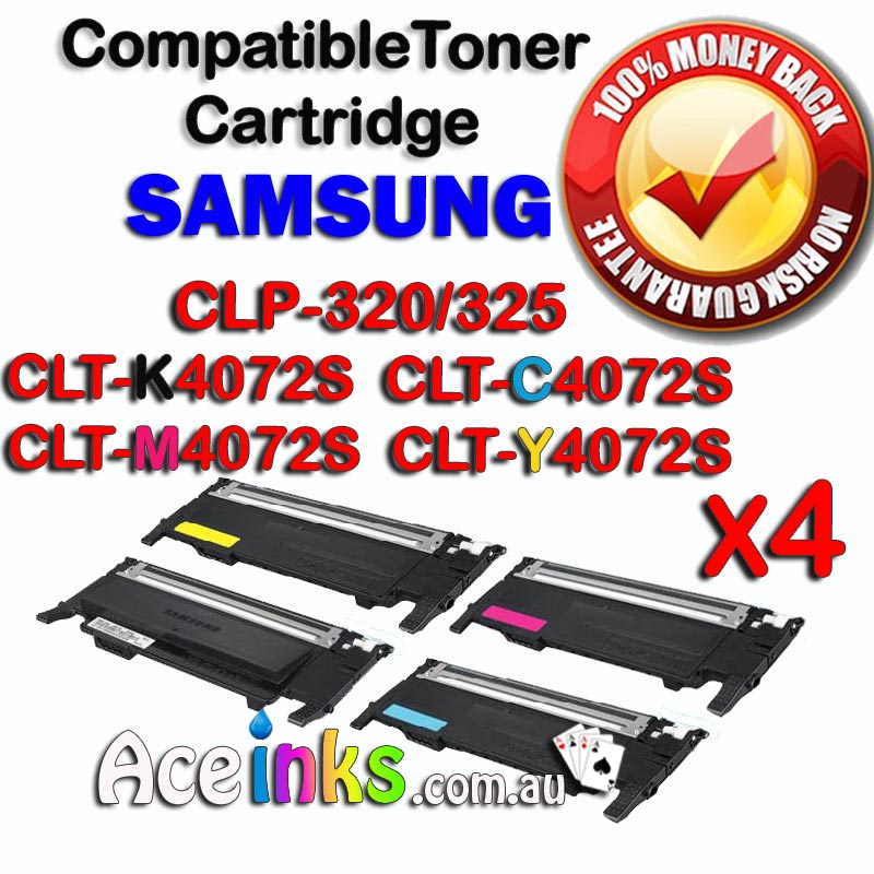 4 Pack Combo Compatible SAMSUNG #320 325 CLT-K4072S C/M/Y