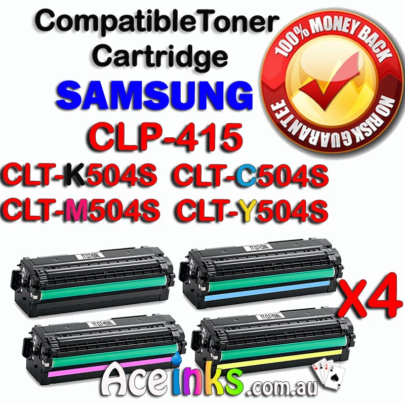 4 Pack Combo Compatible SAMSUNG #415 CLP-K504S C/M/Y