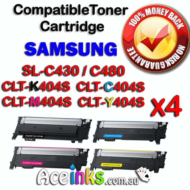 4 Pack Combo Compatible SAMSUNG SL430 CLP-K404S C/M/Y